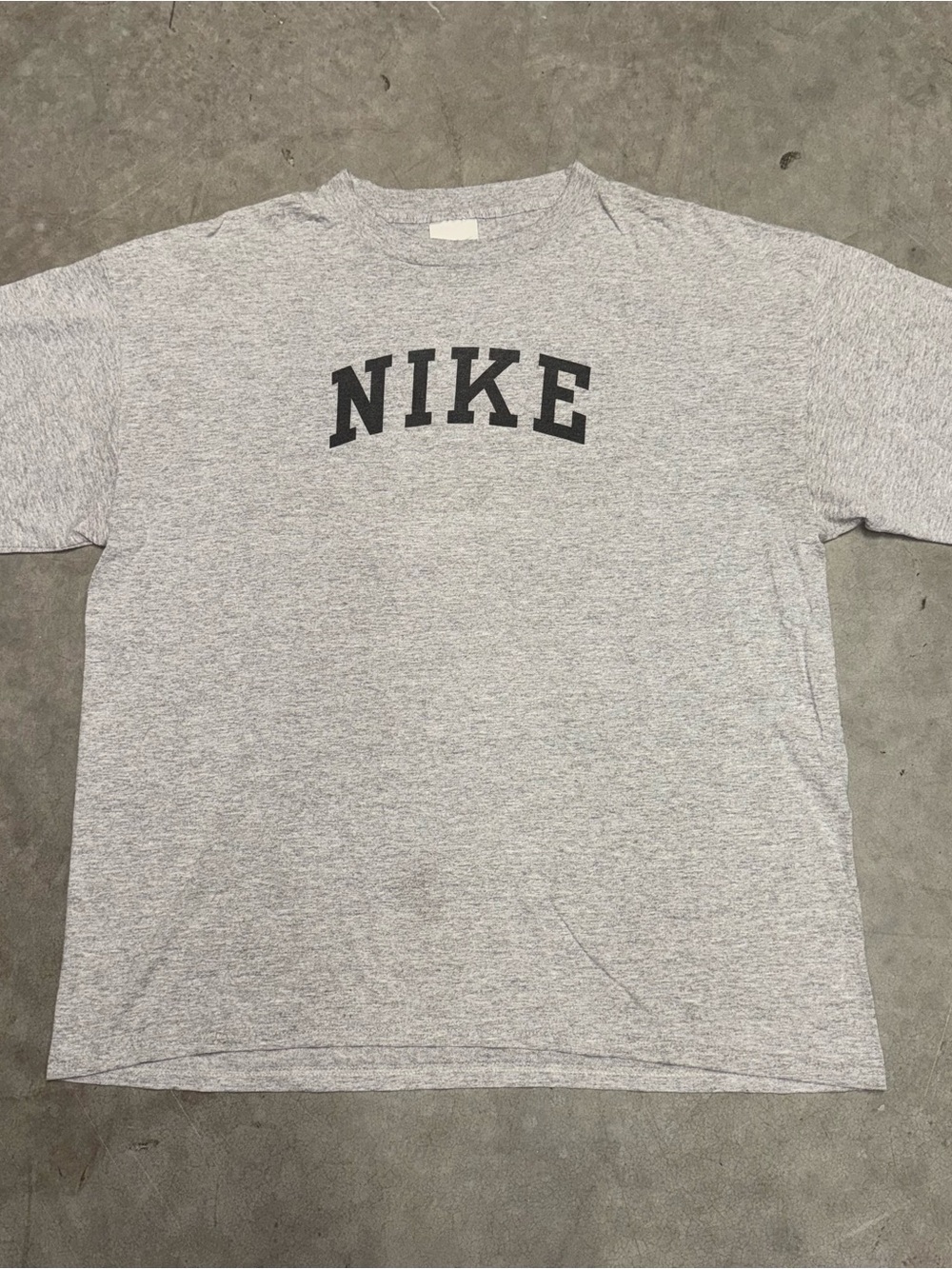 Vintage Grey Nike Varsity Logo Boxy Streetwear Shirt Size XL